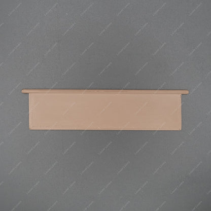 This is a photo of a 4 1/16" wide 1 1/16" tall brown colored vent slat with a black background.