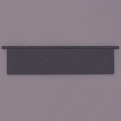 This is a photo of a 4 1/16" wide 1 1/16" tall gray colored vent slat with a white background.