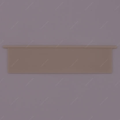 This is a photo of a 4 1/16" wide 1 1/16" tall natural colored vent slat with a white background.